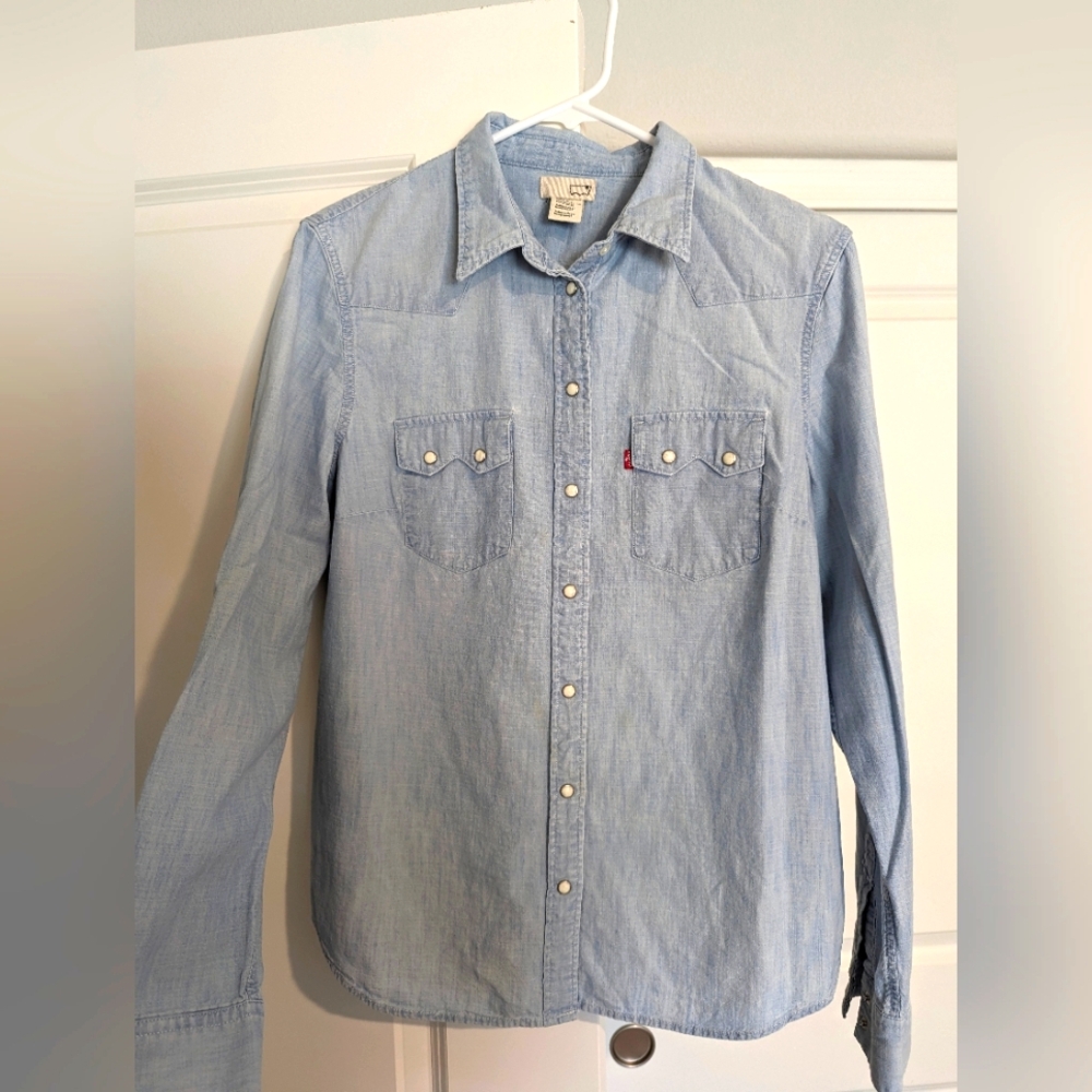 Chambray button up long sleeves